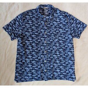 L.L. Bean Men's Shirt Lakewashed Performance Mariner Fish XL Button-Front